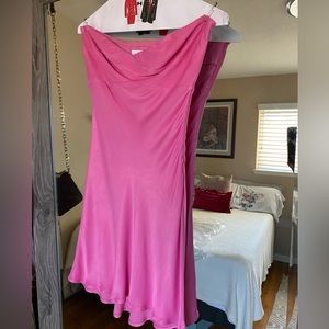 Meshki Hot Pink Short Silk Dress